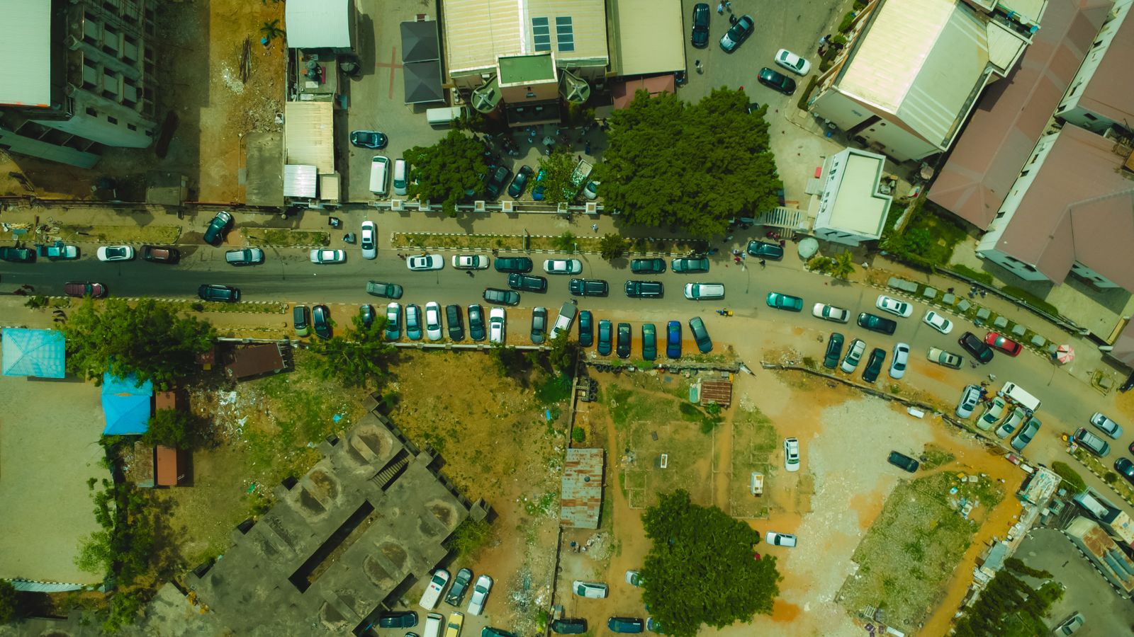 Aerial view of Abuja traffic